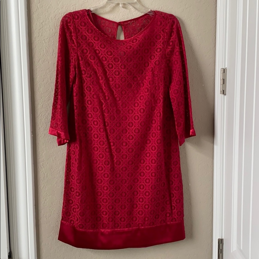 Red Dress with Silk Trim and slip!!